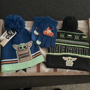 Grogu/ baby yoda two braids and 1 glove set